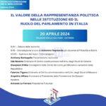 Sabato l’incontro su “Il valore della rappresentanza politica nelle Istituzioni ed il ruolo del Parlamento in Italia”.